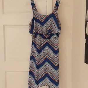 Sleeveless Dress with Geometric Pattern